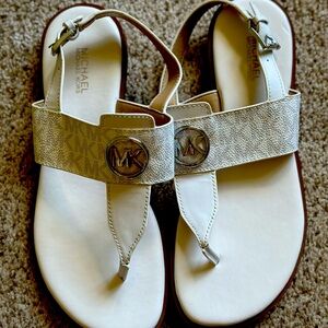 Michael Kors women’s white and silver sandals. Size 7